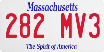 MA license plate 282MV3