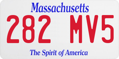 MA license plate 282MV5