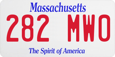 MA license plate 282MW0