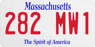 MA license plate 282MW1