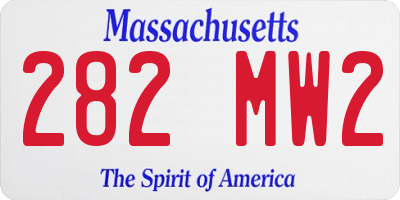 MA license plate 282MW2