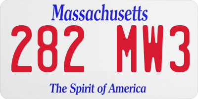 MA license plate 282MW3