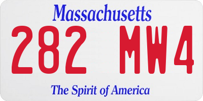 MA license plate 282MW4