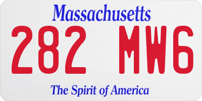 MA license plate 282MW6
