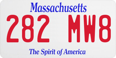 MA license plate 282MW8