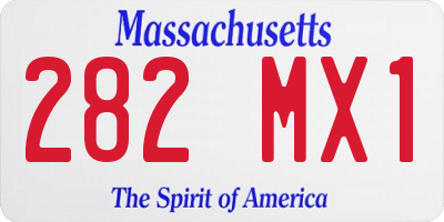 MA license plate 282MX1