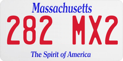 MA license plate 282MX2