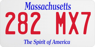 MA license plate 282MX7