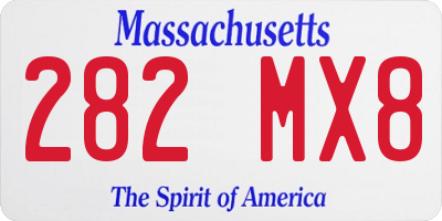 MA license plate 282MX8