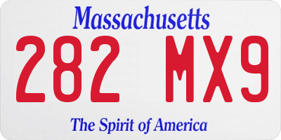 MA license plate 282MX9