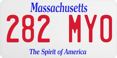 MA license plate 282MY0