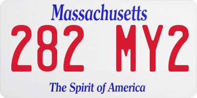 MA license plate 282MY2
