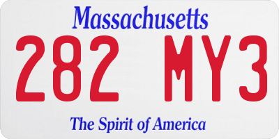 MA license plate 282MY3
