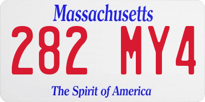MA license plate 282MY4