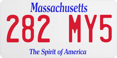 MA license plate 282MY5