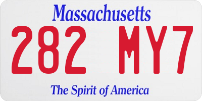MA license plate 282MY7