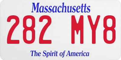 MA license plate 282MY8