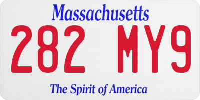 MA license plate 282MY9