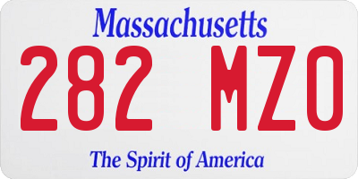 MA license plate 282MZ0