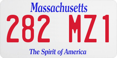 MA license plate 282MZ1