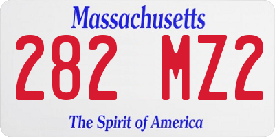MA license plate 282MZ2