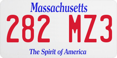 MA license plate 282MZ3