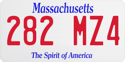 MA license plate 282MZ4