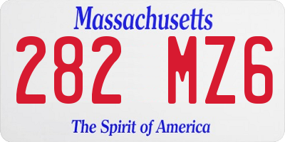 MA license plate 282MZ6
