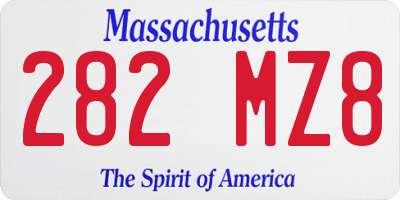 MA license plate 282MZ8