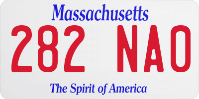 MA license plate 282NA0