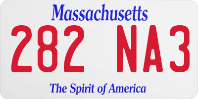 MA license plate 282NA3
