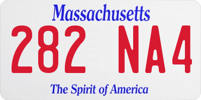 MA license plate 282NA4