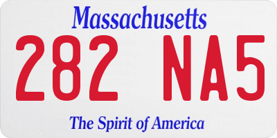 MA license plate 282NA5