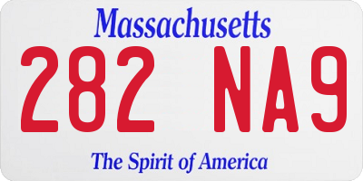 MA license plate 282NA9