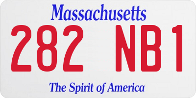 MA license plate 282NB1