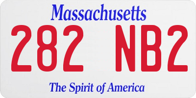 MA license plate 282NB2