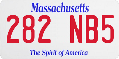 MA license plate 282NB5