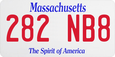 MA license plate 282NB8