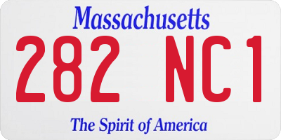 MA license plate 282NC1