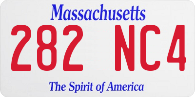 MA license plate 282NC4