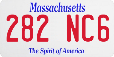 MA license plate 282NC6
