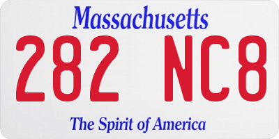 MA license plate 282NC8