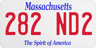 MA license plate 282ND2