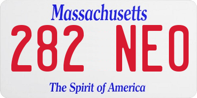 MA license plate 282NE0