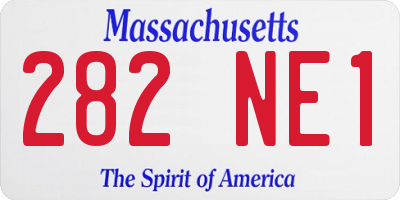 MA license plate 282NE1
