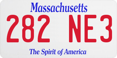 MA license plate 282NE3