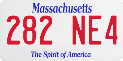 MA license plate 282NE4