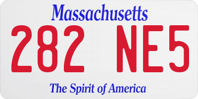 MA license plate 282NE5