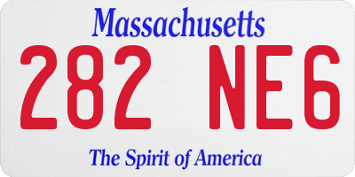 MA license plate 282NE6