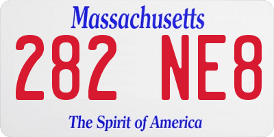 MA license plate 282NE8